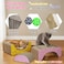 Corrugated claw board for Indoor Kittens and Adult, Reversible, Durable and Safe material, 34 cm Cat scratcher pad with Play balls, Catnip, and Fun &amp; Functional design for Rest and Play, (Yellow-Pink)