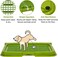 Dog toilet for Puppies and Small dogs, Durable plastic dog potty tray with Leak-proof design, Grid design, and Anti-slip bottom, Lightweight pet training tray for Indoor/Outdoor use 49 cm (Green)