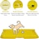 Dog toilet for Puppies and Small dogs, Durable plastic dog potty tray with Leak-proof design, Grid design, and Anti-slip bottom, Lightweight pet training tray for Indoor/Outdoor use 49 cm (Yellow)
