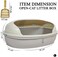 Open cat litter tray with Scoop, Spill reduce and High fence, 58 cm Pet safe material with Durable plastic, Stable base, Odor free &amp; Easy to clean, Detachable Pet tray, Indoor-Outdoor use (Beige)