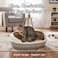 Open cat litter tray with Scoop, Spill reduce and High fence, 58 cm Pet safe material with Durable plastic, Stable base, Odor free &amp; Easy to clean, Detachable Pet tray, Indoor-Outdoor use (Beige)