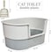 Open cat litter box with Sturdy plastic, Low Access point and Detachable parts for Senior to Large cats, 65 cm cat potty tray with Deep base, Splash-free High wall, Odor control &amp; Easy to clean (Grey)