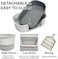 Open cat litter box with Sturdy plastic, Low Access point and Detachable parts for Senior to Large cats, 65 cm cat potty tray with Deep base, Splash-free High wall, Odor control &amp; Easy to clean (Grey)