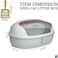Open cat litter tray with Scoop, Spill reduce and High fence, 42 cm Pet safe material with Durable plastic, Stable base, Odor free &amp; Easy to clean, Pet tray with Detachable &amp; Indoor-Outdoor use (Grey)