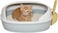 Open cat litter tray with Scoop, Spill reduce and High fence, 42 cm Pet safe material with Durable plastic, Stable base, Odor free &amp; Easy to clean, Pet tray with Detachable &amp; Indoor-Outdoor use (Grey)