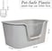 Deep cat litter box with High splash guard sides, 78 cm large plastic tray, Non-stick interior and Easy to clean, Open design for Kittens, Adult &amp; Multi-cats, Odor control and easy wipe, (Grey)