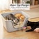 Deep cat litter box with High splash guard sides, 78 cm large plastic tray, Non-stick interior and Easy to clean, Open design for Kittens, Adult &amp; Multi-cats, Odor control and easy wipe, (Grey)