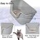 Deep cat litter box with High splash guard sides, 78 cm large plastic tray, Non-stick interior and Easy to clean, Open design for Kittens, Adult &amp; Multi-cats, Odor control and easy wipe, (Grey)