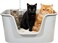 Deep cat litter box with High splash guard sides, 78 cm large plastic tray, Non-stick interior and Easy to clean, Open design for Kittens, Adult &amp; Multi-cats, Odor control and easy wipe, (Grey)