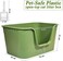 Deep cat litter box with High splash guard sides, 78 cm large plastic tray, Non-stick interior and Easy to clean, Open design for Kittens, Adult &amp; Multi-cats, Odor control and easy wipe, (Green)