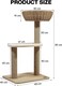 Cat tree tower with Handwoven Seagrass Basket perch and Sturdy base, 2-Tier Modern cat activity center, Natural sisal scratching post for Indoor cats &amp; Kittens, 85 cm (Beige)