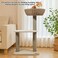 Cat tree tower with Handwoven Seagrass Basket perch and Sturdy base, 2-Tier Modern cat activity center, Natural sisal scratching post for Indoor cats &amp; Kittens, 85 cm (Beige)
