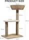 Cat tree tower with Handwoven Seagrass Basket lounge, Durable sisal scratching posts, and Stable base, Modern cat furniture for Indoor Cats &amp; Kittens, 85 cm (Beige)