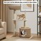 Cat tree tower with Handwoven seagrass basket perch, Sisal scratching post, and Enclosed cat condo, Multi-level activity center for Indoor Cats and Kittens, Easy assembly, 95 cm (Beige)