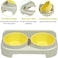 Pet double bowl feeder for Cats &amp; Small dogs, Durable PP material dog bowl with Portable design, Detachable design, and Anti-Tip design, Suitable for Indoor/Outdoor use, 30 cm (Yellow)