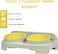 Pet double bowl feeder for Cats &amp; Small dogs, Durable PP material dog bowl with Portable design, Detachable design, and Anti-Tip design, Suitable for Indoor/Outdoor use, 30 cm (Yellow)
