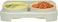 Pet double bowl feeder for Cats &amp; Small dogs, Durable PP material dog bowl with Portable design, Detachable design, and Anti-Tip design, Suitable for Indoor/Outdoor use, 30 cm (Yellow)