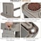 Elevated dog bowls, 4 Adjustable height dog raised bowls with 2 Stainless steel bowls, Durable PP material, and Non-slip base, Suitable for Indoor dogs, Detachable &amp; Easy to clean, 43 cm (Khaki)