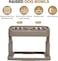 Elevated dog bowls, 4 Adjustable height dog raised bowls with 2 Stainless steel bowls, Durable PP material, and Non-slip base, Suitable for Indoor dogs, Detachable &amp; Easy to clean, 43 cm (Khaki)
