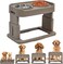 Elevated dog bowls, 4 Adjustable height dog raised bowls with 2 Stainless steel bowls, Durable PP material, and Non-slip base, Suitable for Indoor dogs, Detachable &amp; Easy to clean, 43 cm (Khaki)