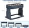 Elevated dog bowls, 4 Adjustable height dog raised bowls with 2 Stainless steel bowls, Durable PP material, and Non-slip base, Suitable for Indoor dogs, Detachable &amp; Easy to clean, 43 cm (Navy Blue)
