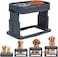 Elevated dog bowls, 4 Adjustable height dog raised bowls with 2 Stainless steel bowls, Durable PP material, and Non-slip base, Suitable for Indoor dogs, Detachable &amp; Easy to clean, 43 cm (Navy Blue)