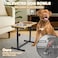 Elevated pet feeding station with 2-Stainless steel dishes, Adjustable height, Sturdy metal frame, and Non-slip bottom, Heavy-duty raised dog feeder for Indoor pets, Easy assembly, 44 cm (Khaki)