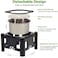 Elevated dog bowl stand for All-sized breeds, Adjustable height dog water bowl stand with a Floating disc, Stainless steel bowl, and Anti-slip base, Suitable for Indoor/Outdoor use, 24 cm (Black)