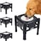 Elevated dog bowl stand for All-sized breeds, Adjustable height dog water bowl stand with a Floating disc, Stainless steel bowl, and Anti-slip base, Suitable for Indoor/Outdoor use, 24 cm (Black)