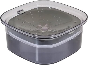 2L Dog water bowl with Water level indicator, Floating disc, Durable Plastic material, and Non-spill design, Pet water dispenser for Indoor/Outdoor use, Easy to clean, 22 cm (Grey)