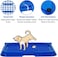 Dog potty tray with Leak-proof design, Grid design, and Anti-slip bottom, Durable plastic pet pee pad holder for Puppies and Small dogs, Suitable for Indoor/Outdoor use, Easy to clean, 49 cm (Blue)
