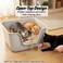 Cat litter box with Extra-large design, Deep high walls, Litter scoop and Low entrance, 78 cm Spacious cat toilet with Odor control, Anti-splash, Durable plastic and Non-stick, Easy to clean (grey)