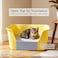 Cat litter box with Extra-large design, Deep high walls, Litter scoop and Low entrance, 64 cm Spacious cat toilet with Odor control, Anti-splash, Durable plastic and Non-stick, Easy to clean (Yellow)