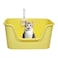 Cat litter box with Extra-large design, Deep high walls, Litter scoop and Low entrance, 64 cm Spacious cat toilet with Odor control, Anti-splash, Durable plastic and Non-stick, Easy to clean (Yellow)