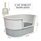 Cat toilet box with High-side, Odor control, Detachable &amp; Easy to clean, 65 cm Large tray with Mess-free splash guard, Low step entry, Included Scoop, and Open top, Ideal for all cat sizes (Grey)