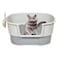 Cat toilet box with High-side, Odor control, Detachable &amp; Easy to clean, 65 cm Large tray with Mess-free splash guard, Low step entry, Included Scoop, and Open top, Ideal for all cat sizes (Grey)