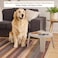 Raised dog and cat feeder stand with double stainless steel bowl and Non-slip base, Elevated food &amp; water station for medium to large pets, Ideal for Healthy digestion, Easy to clean, 51 cm (Beige)