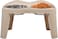 Raised dog and cat feeder stand with double stainless steel bowl and Non-slip base, Elevated food &amp; water station for medium to large pets, Ideal for Healthy digestion, Easy to clean, 51 cm (Beige)
