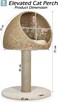 Cat tree small with Wicker basket, natural tower, Scratching post, and Easy to assemble, 75cm Indoor cat furniture for kittens to Adult cats, Cat play and Rest tower, Soft Cushion (Beige)