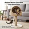 Cat tree small with Wicker basket, natural tower, Scratching post, and Easy to assemble, 75cm Indoor cat furniture for kittens to Adult cats, Cat play and Rest tower, Soft Cushion (Beige)