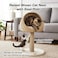 Cat scratcher tower with Wicker basket bed, Soft cushion, Ideal for Kitten to Adult cats, 75 cm Indoor cat tree with Natural rope scratching post, Cat play &amp; Rest furniture, Easy to assemble (Beige)