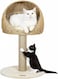 Cat scratcher tower with Wicker basket bed, Soft cushion, Ideal for Kitten to Adult cats, 75 cm Indoor cat tree with Natural rope scratching post, Cat play &amp; Rest furniture, Easy to assemble (Beige)