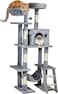 Cat tree with Padded perch, Sisal scratching post, Cozy hammock, Cat condo, and climbing ladder, Modern cat climbing tower for Indoor cats &amp; Kittens, Easy assembly, 143 cm (Grey)
