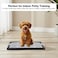 Dog toilet tray with Durable plastic, Leak-proof design, and Removable grid, Puppy potty training pad holder for Small to Medium dogs, Ideal for Indoor/Outdoor use, Easy to clean, 47 cm (BLACK)