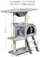 Cat tree with Wide top platform, Hammock, and Natural sisal scratching posts, Cat tower with Multilevel, Cozy Condo, and Climbing ladder, Soft plush material and 100 cm Protect furniture (Grey)