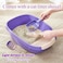 Cat litter box with Scoop &amp; Holder, Open top high, Easy to clean, and Design for Kittens to Adult cats, 59 cm Kitty litter tray with High fence, Ant-spill and Durable Plastic litter box (PURPLE)