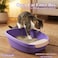 Cat litter box with Scoop &amp; Holder, Open top high, Easy to clean, and Design for Kittens to Adult cats, 59 cm Kitty litter tray with High fence, Ant-spill and Durable Plastic litter box (PURPLE)