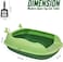 Enclosed cat litter  box with Scoop, Durable plastic &amp; High sided, 46 cm Kitty litter tray with Removable Grid, Anti-splash, Detachable and Easy to clean, Ideal for Kitten to large Indoor cats (Green)