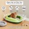 Enclosed cat litter  box with Scoop, Durable plastic &amp; High sided, 46 cm Kitty litter tray with Removable Grid, Anti-splash, Detachable and Easy to clean, Ideal for Kitten to large Indoor cats (Green)