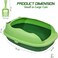 Cat litter box with Durable plastic, light weight and cat attractive design, 58 cm Kitty litter tray for Kitten to Adult indoor cat, High sides, Scoop &amp; Anti-splash, Open top and Mess control, (Green)